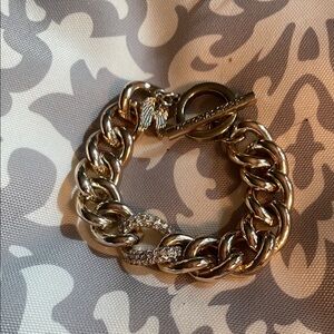 Elegant Victoria Secret Gold Bracelet with Crystal Accents